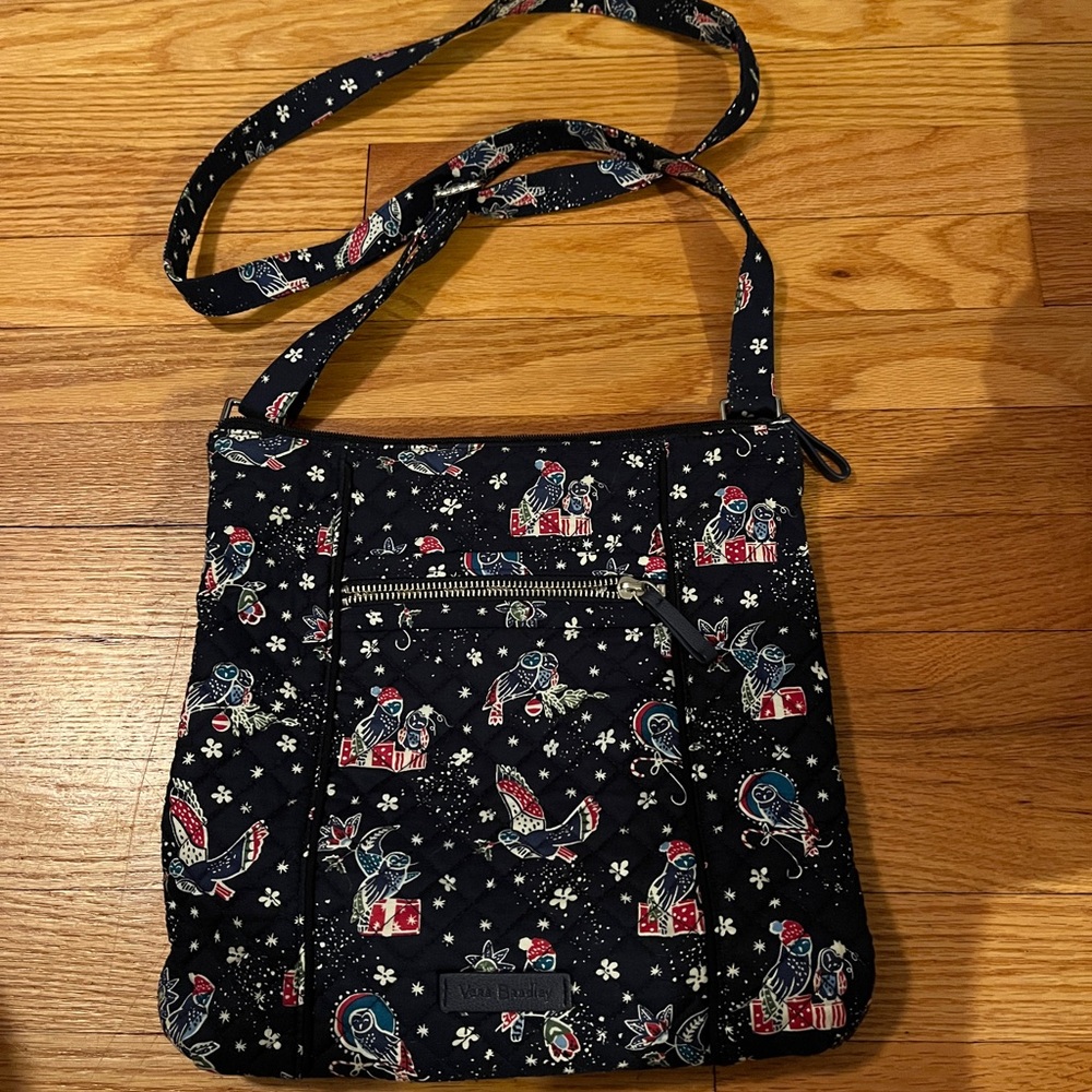 Vera Bradley Black Crossbody Bag with Festive Print - Picture 2 of 3